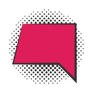Red pop art speech bubble halftone style, flat design white background Stock Illustration
