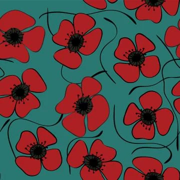 Red poppies Stock Illustration
