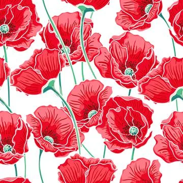 Red poppies Stock Illustration