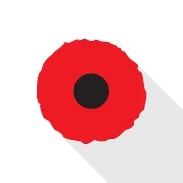 Red Poppy Flat Icon Stock Illustration