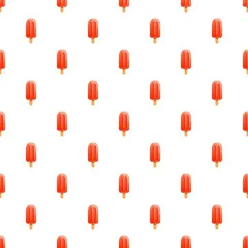 Red popsicles creating a sweet seamless summer pattern Stock Illustration