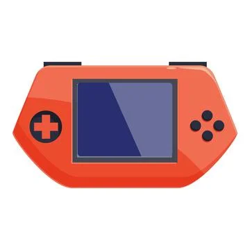 Red portable game console displaying empty screen 스톡 일러스트