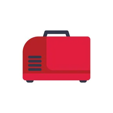 Red portable generator providing emergency power supply Stock Illustration