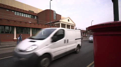 Red Post Box and Court House Stock Footage 48180429