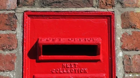 Red Post Box English close up Stock Footage 47673947