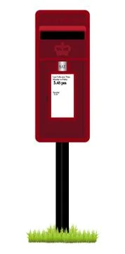 Red Post Box On Grass Stock Illustration