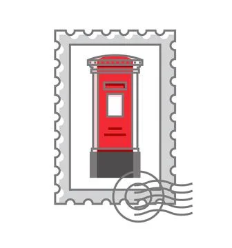 Red Post Box Stock Illustration