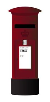 Red Post Box Large Stock Illustration