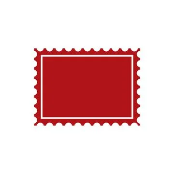 Red post stamp icon vector illustration isolated on white backgorund. Stock Illustration