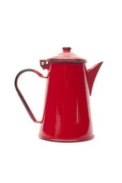 Red pot of tea Foto stock