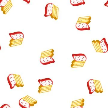 Red potato isometric icon seamless pattern Stock Illustration