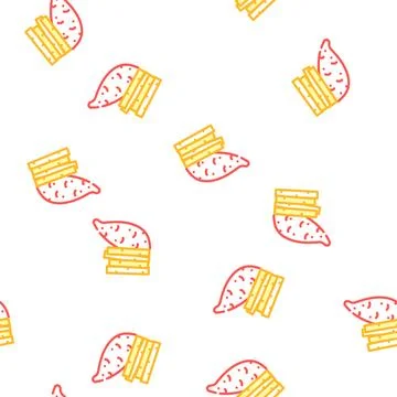 Red potato vector seamless pattern Stock Illustration