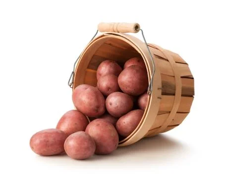 Red potatoes in a basket Stock Photos