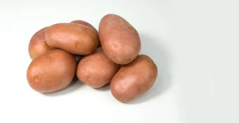 Red potatoes on a white background Stock Photos