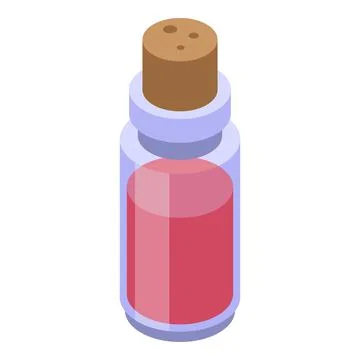 Red potion essential oils icon, isometric style Stock Illustration