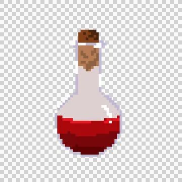 Red potion game item pixel illustration Stock Illustration