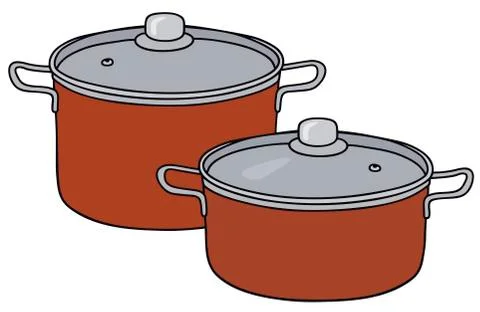 Red pots Stock Illustration