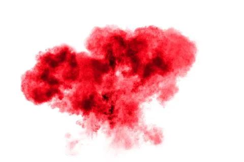 Red powder explosion on white background Stock Photos