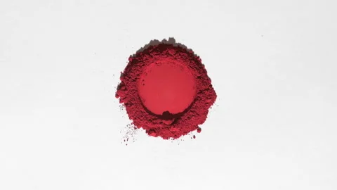 Red powder heap with round shape for blush campaign Stock Footage 336629849