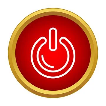 Red power button icon showing energy control Stock Illustration