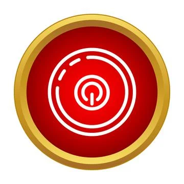 Red power button icon turning technology on and off Stock Illustration