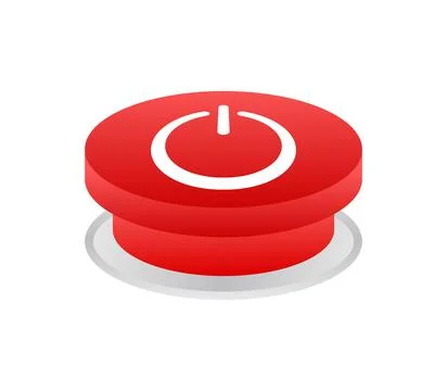 Red Power button. On Off icons. Start power button. Vector stock illustration. Stock Illustration