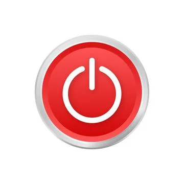 Red Power button. On Off icons. Start power button. Vector stock illustration. Stock Illustration