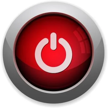 Red power off button Illustrazione stock