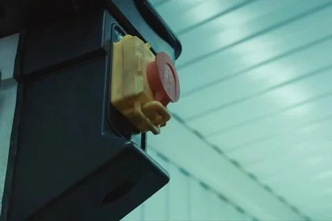 Red power button. Red button. 库存照片