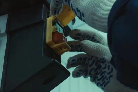 Red power button. Red button. Stock Photos