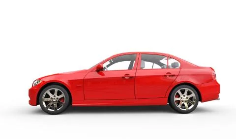 Red Power Car Side View Stock Illustration
