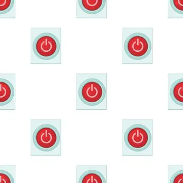Red power on or off button pattern seamless vector Stock Illustration
