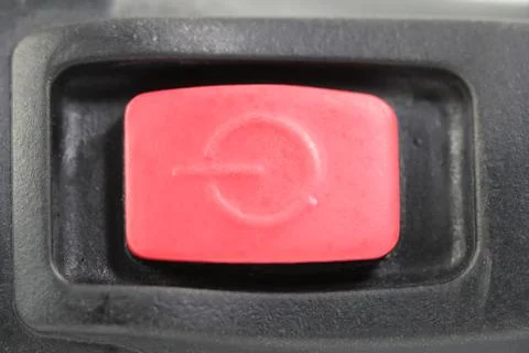 Red power switch button Stock Photos