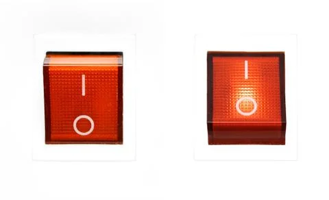 Red Power Switch - On-Off Foto stock