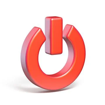 Red power switch sign 3D Ilustração Stock