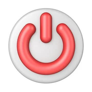Red power switch sign 3D Ilustração Stock