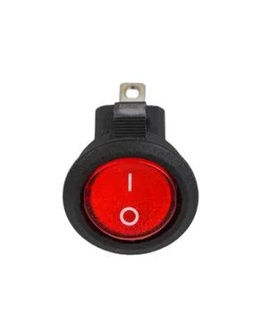 Red power switch on white background Stock Photos