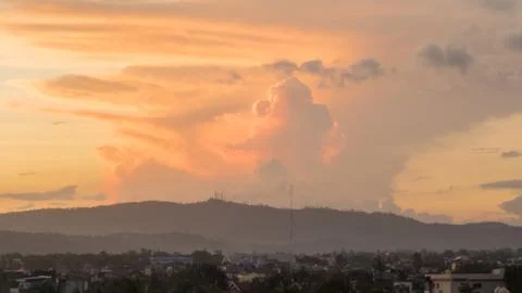 Red powerful storm clouds in the Philippines Stock Photos