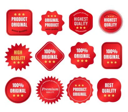 Red Premium Product Labels Collection.Vector illustration Stock Illustration