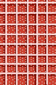 Red Present Box Pattern with White Ribbons Illustrazione stock