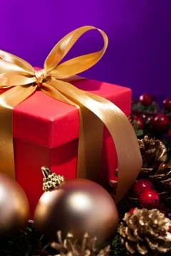 Red present box Stock Photos