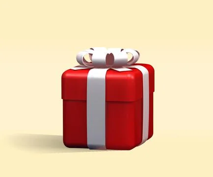 Red present gift box vector 3d illustration. red gift box 3d icon. Stock Illustration