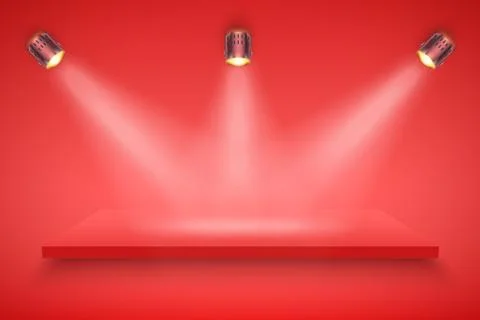 Red Presentation platform Stock Illustration