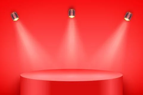 Red Presentation podium Illustrazione stock