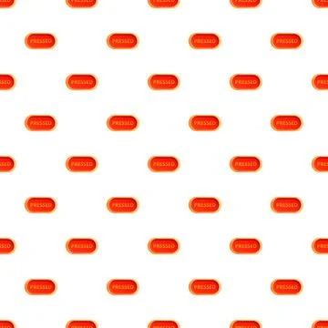 Red pressed button repeating pattern on white background Illustrazione stock