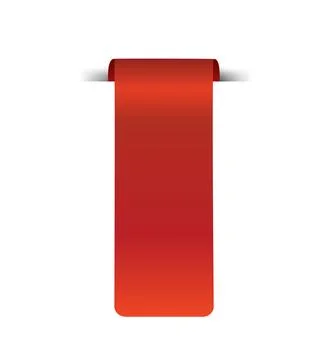 Red price label ribbon. Empty sales label for promotion, shopping discounts Stock Illustration