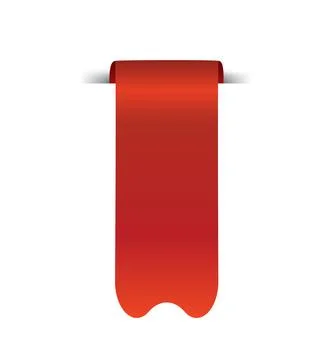Red price label ribbon. Empty sales label for promotion, shopping discounts Stock Illustration