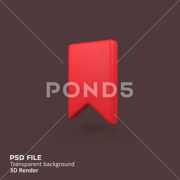 Red price tag label isolated 3d render icon illustration PSD Template