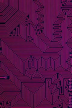 Red printed circuit board Foto stock