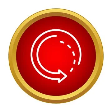 Red process loop button with loading icon Stock Illustration